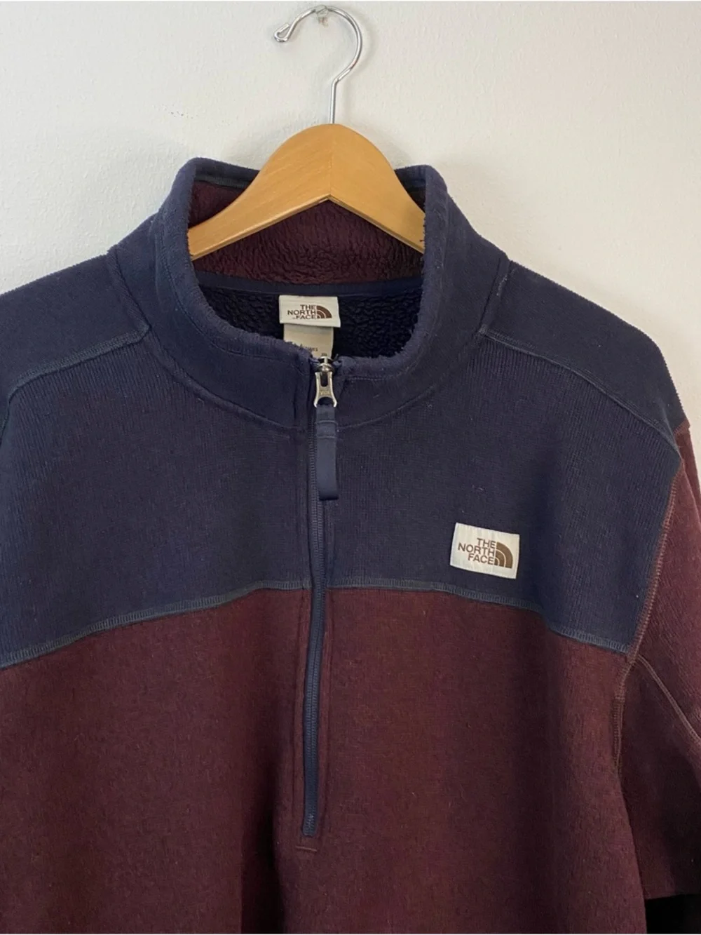 North‎ Face Gordon Lyons Fleece Pullover Sweater 1/4 Zip Mens XXL Burgundy